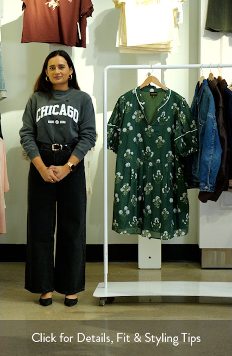 Kestrel Floral Fawna Cotton Shift Dress, sales video thumbnail