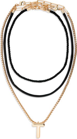 Set of 3 Interchangeable Initial Pendant Necklaces