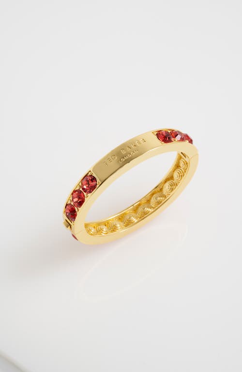 Ted Baker Rosie Crystal Hinged Bangle Bracelet In Gold
