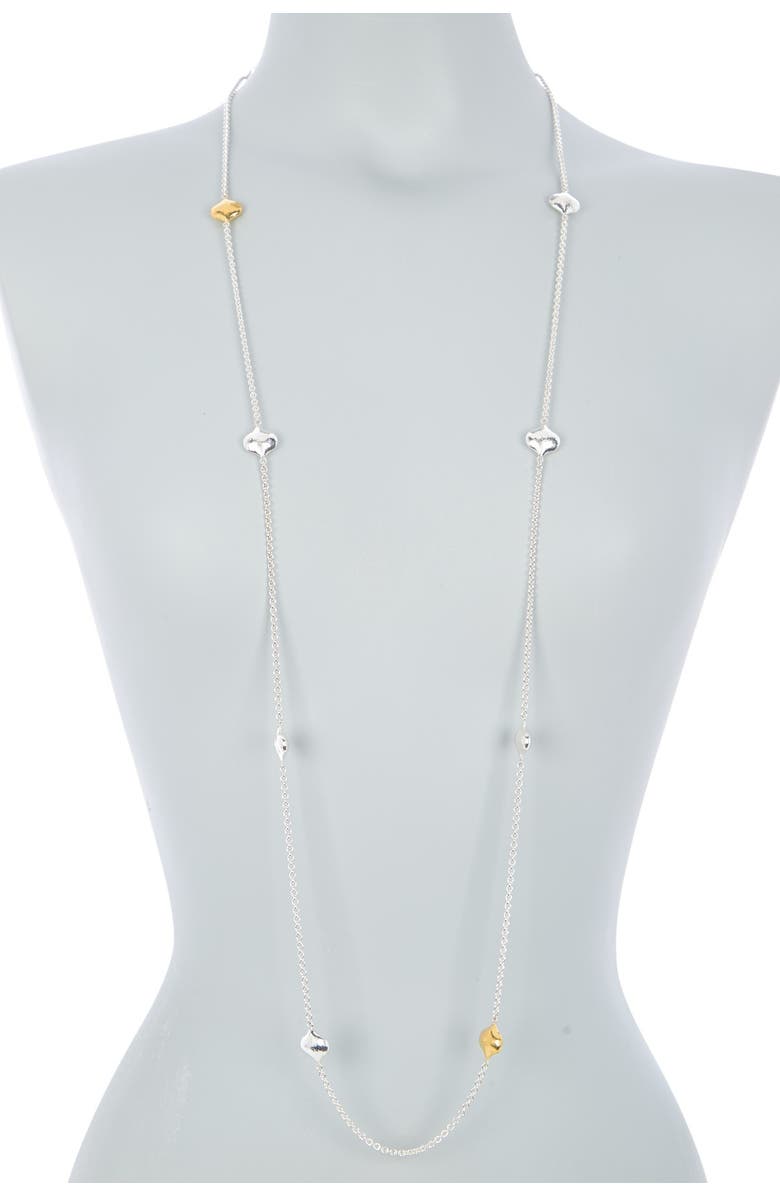 Gurhan Two-Tone Clove Station Chain Long Necklace, Alternate, color, Silver