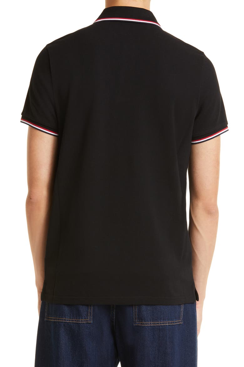 Tipped Piqué Polo, Alternate, color, BLACK