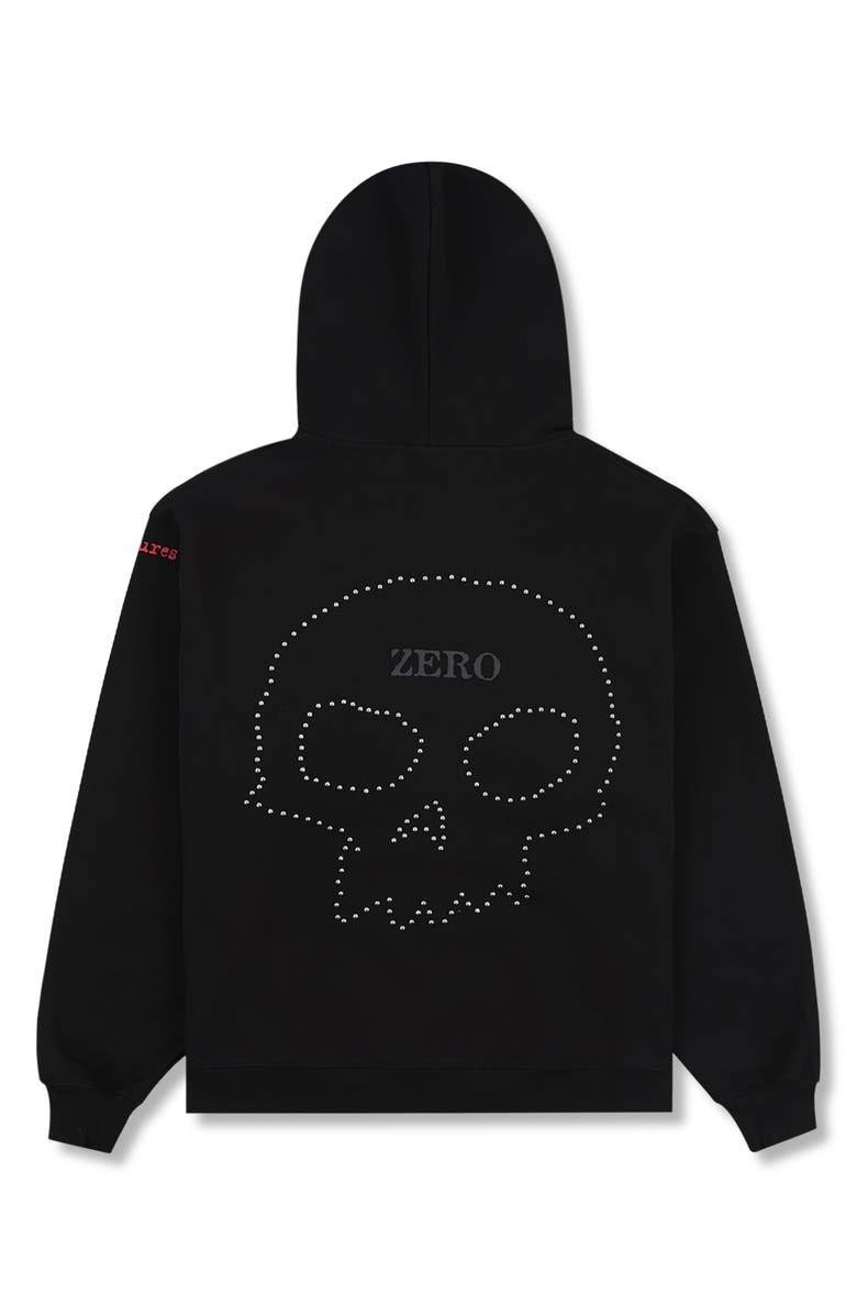 PLEASURES Dane Studded Relaxed Fit Cotton Hoodie, Alternate, color, Black