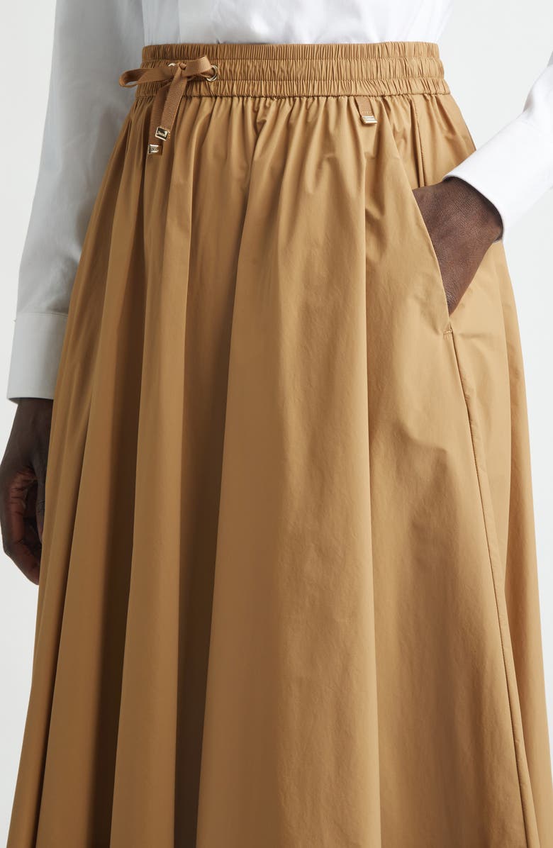 Herno Pleated Stretch Nylon Midi Skirt, Alternate, color, 2157 Camel