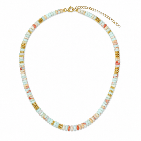 Fields of Gold Gemstone Beaded  Necklace