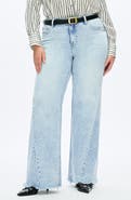 Bayeas High Waist Raw Hem Wide Leg Jeans