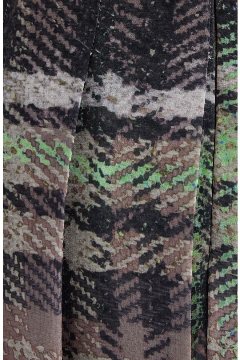 Ilona Plaid Print Pleated Skirt, Alternate, color, GREEN/ GREY