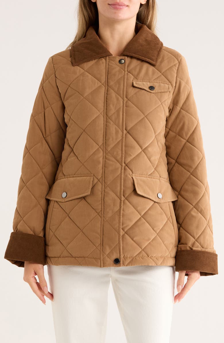 Lucky Brand Hunting Diamond Quilted Jacket, Main, color, Luggage
