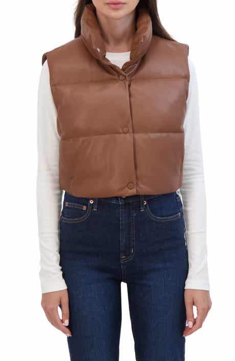 Sebby Crop Faux Leather Vest