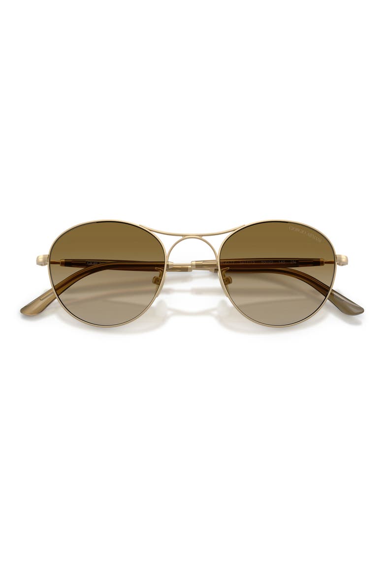 50mm Gradient Round Sunglasses, Alternate, color, MATTE PALE GOLD / BROWN