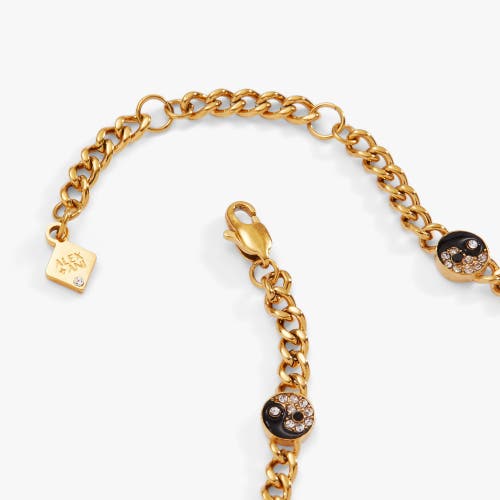 Alex And Ani Yin Yang Curb Chain Bracelet In Gold