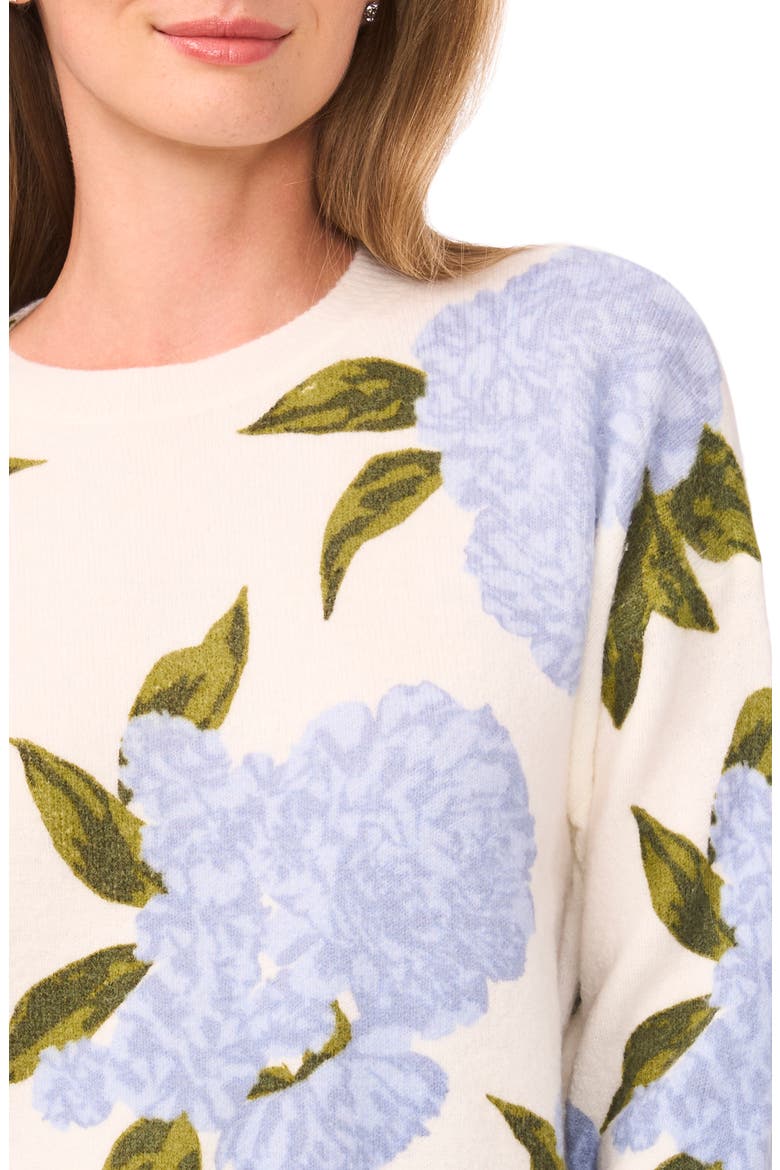 Floral Pullover Sweater, Alternate, color, NEW IVORY