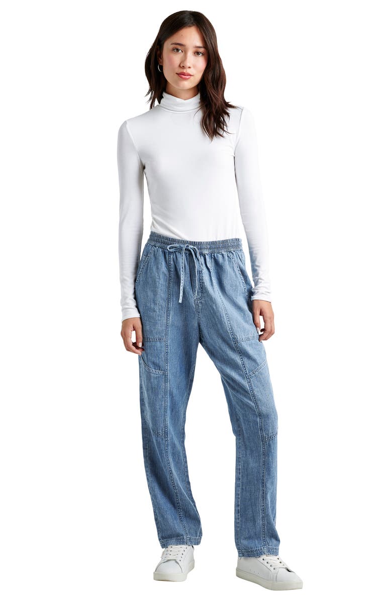 Splendid Shay Tie Waist Chambray Pants, Alternate, color,