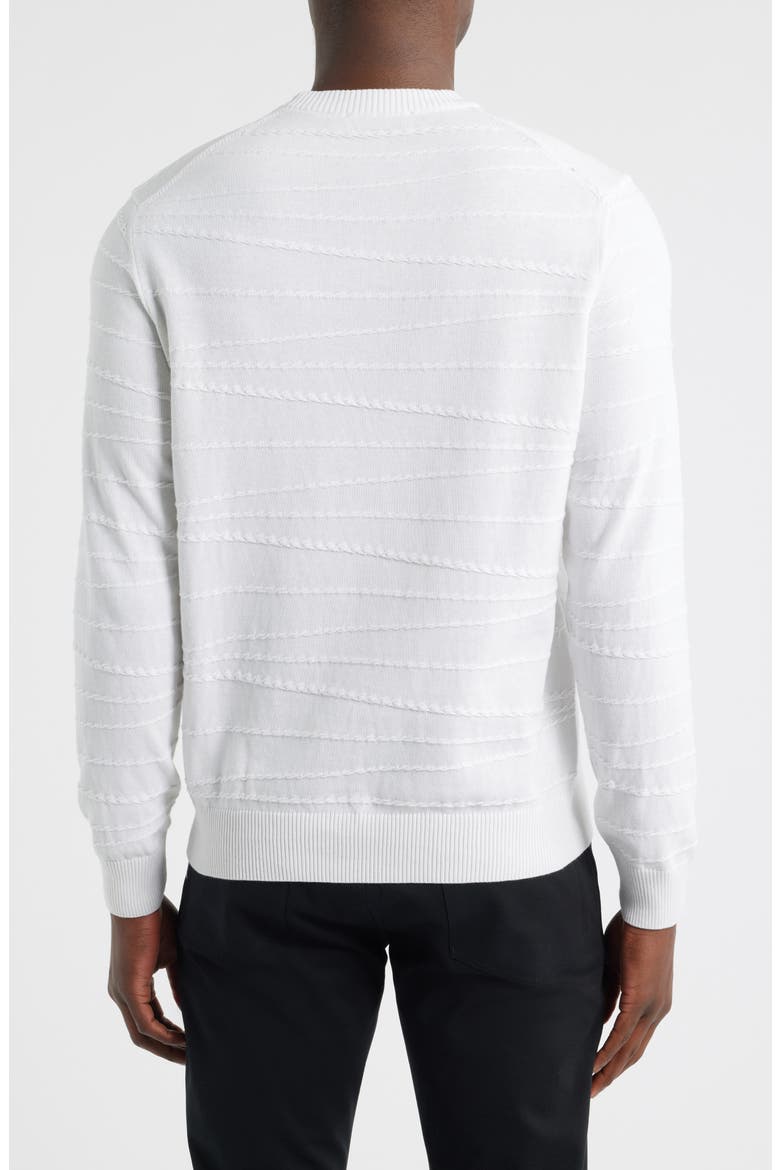 Textured Cotton & Silk Crewneck Sweater, Alternate, color, CHALK