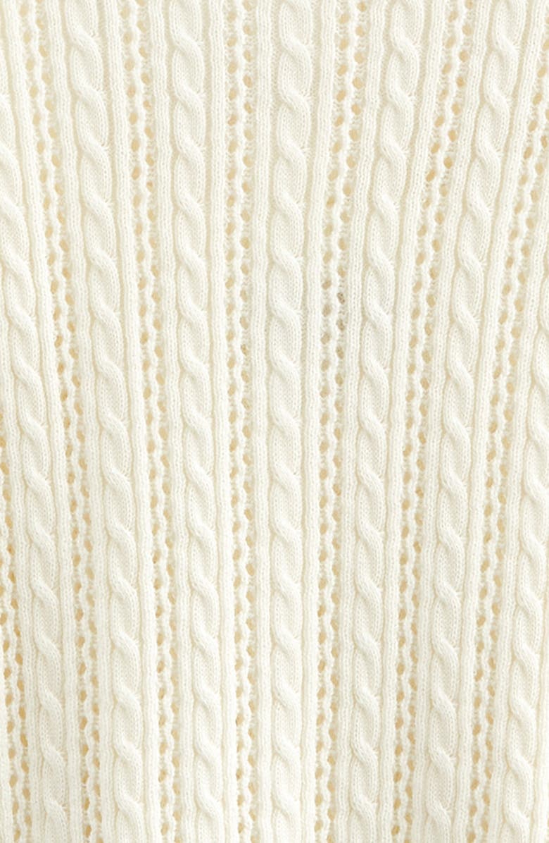 Nordstrom Kids' Cable Stitch Cardigan & Sweater Tank Set, Alternate, color, Ivory Egret