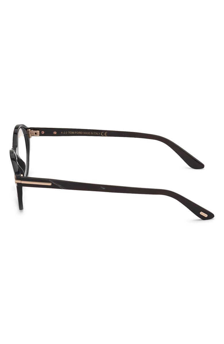 TOM FORD 49mm Small Round Optical Glasses, Alternate, color,