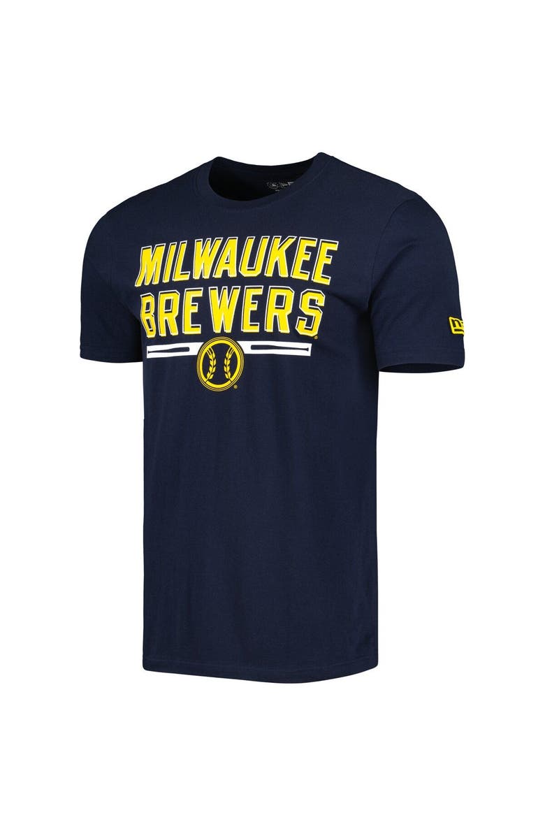 New Era Men's New Era Navy Milwaukee Brewers Batting Practice T-Shirt, Alternate, color, Navy