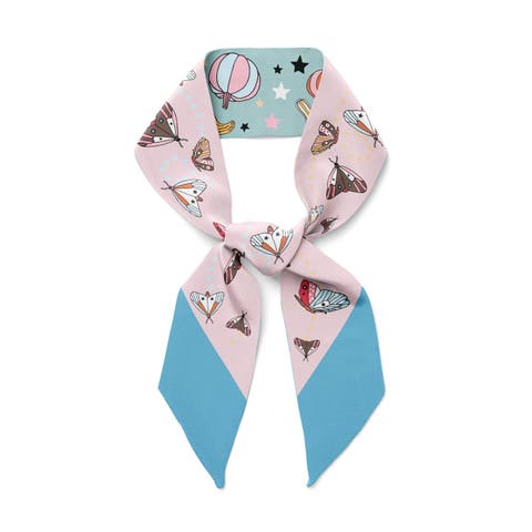 Moths and Squashes Twilly Ribbon Scarf