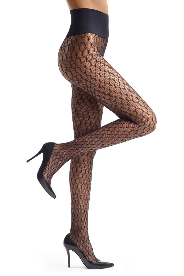 Channel Net Fishnet Tights, Main, color, BLACK