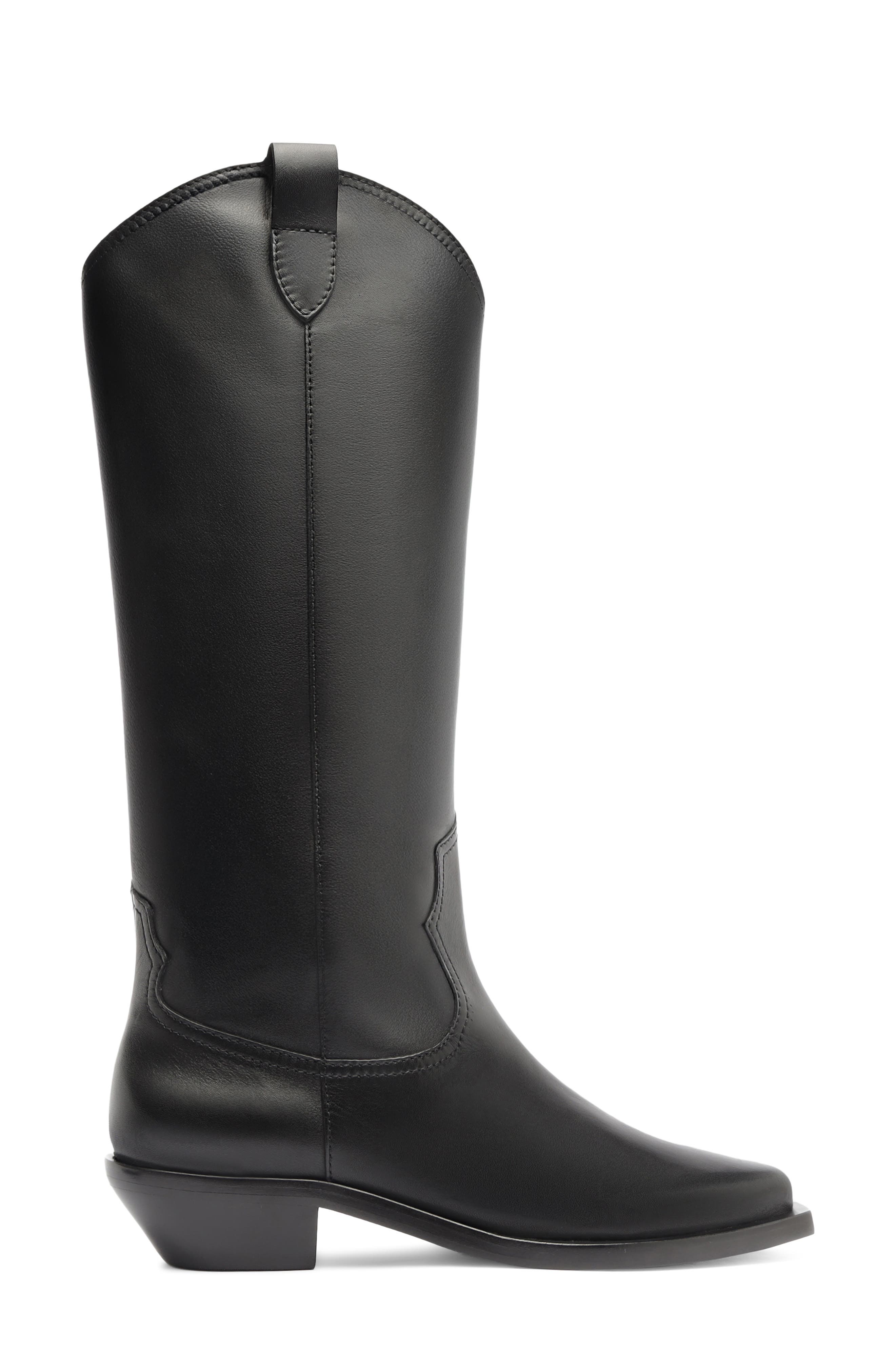Nash Up Leather Western Boot, Alternate, color, BLACK