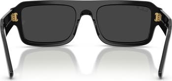 56mm Polarized Rectangular Sunglasses