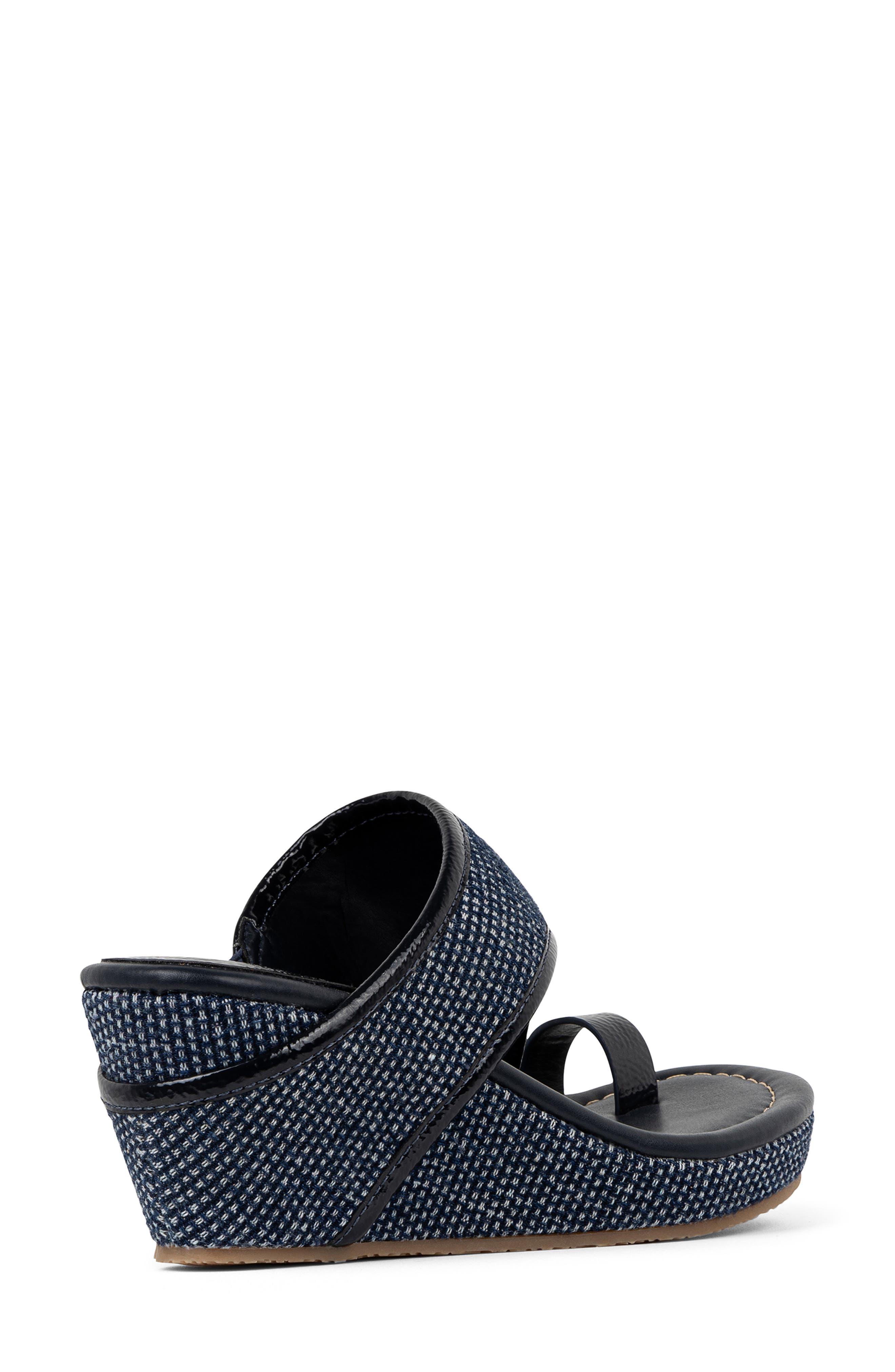 Donald Pliner Platform Wedge Sandal, Alternate, color, Navy