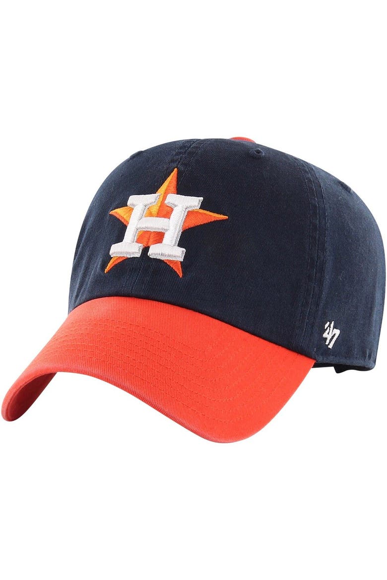 Men's '47 Navy/Orange Houston Astros Clean Up Adjustable Hat, Main, color, Navy