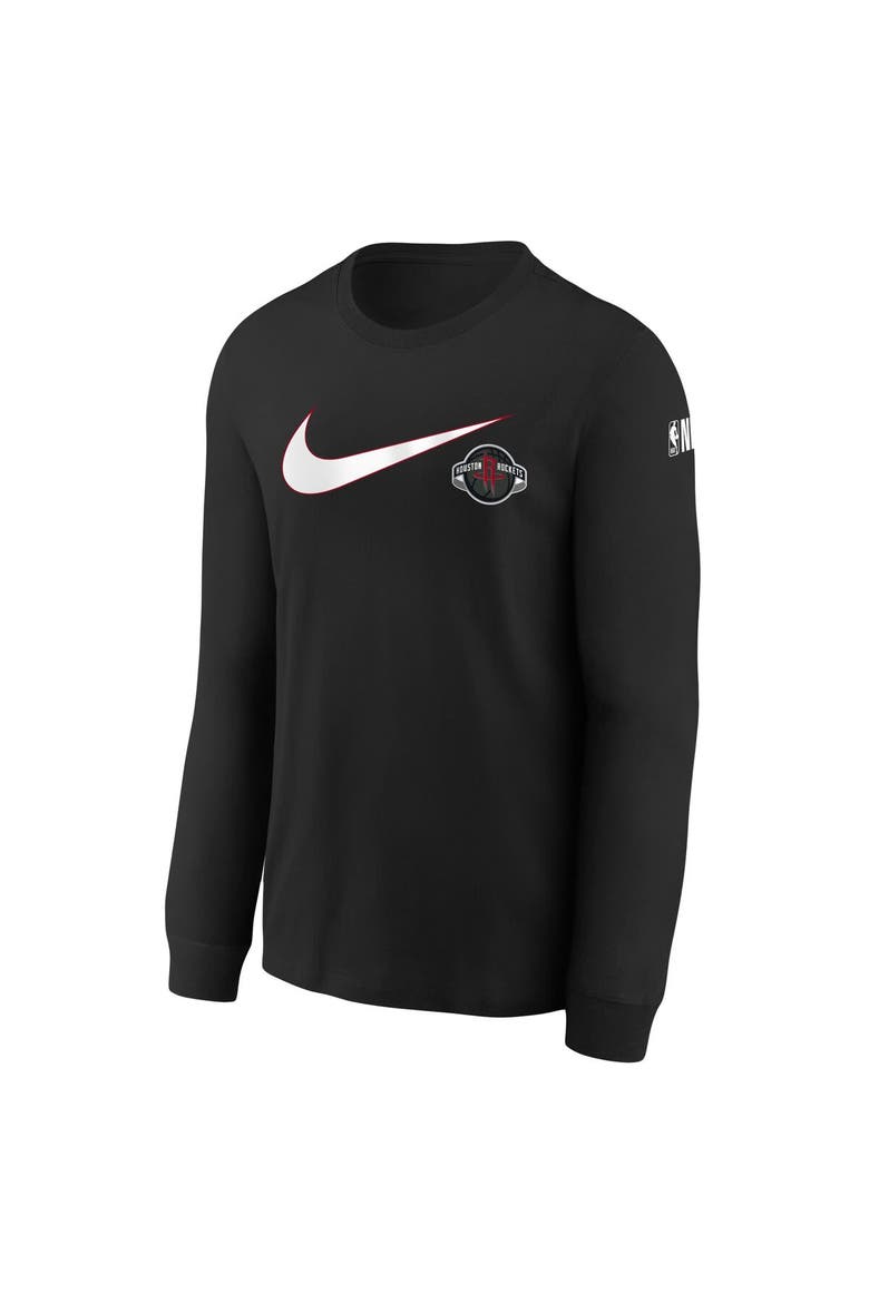 Youth Nike Black Houston Rockets Swoosh Long Sleeve T-Shirt, Alternate, color, Black