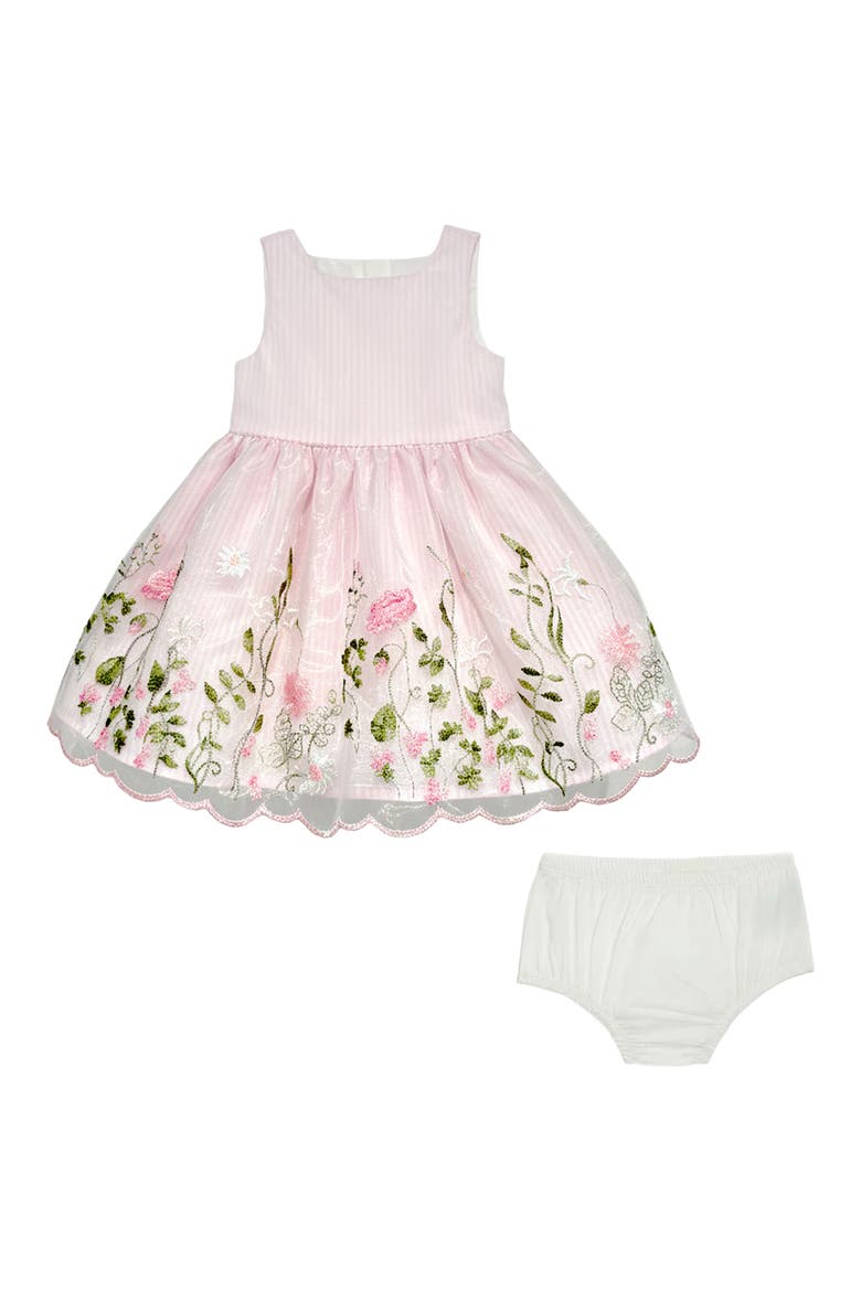 Kids' Floral Embroidered Dress with Bloomers, Main, color, PINK/ WHITE