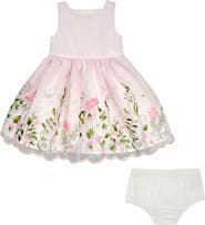 Pippa & Julie Kids' Floral Embroidered Dress with Bloomers