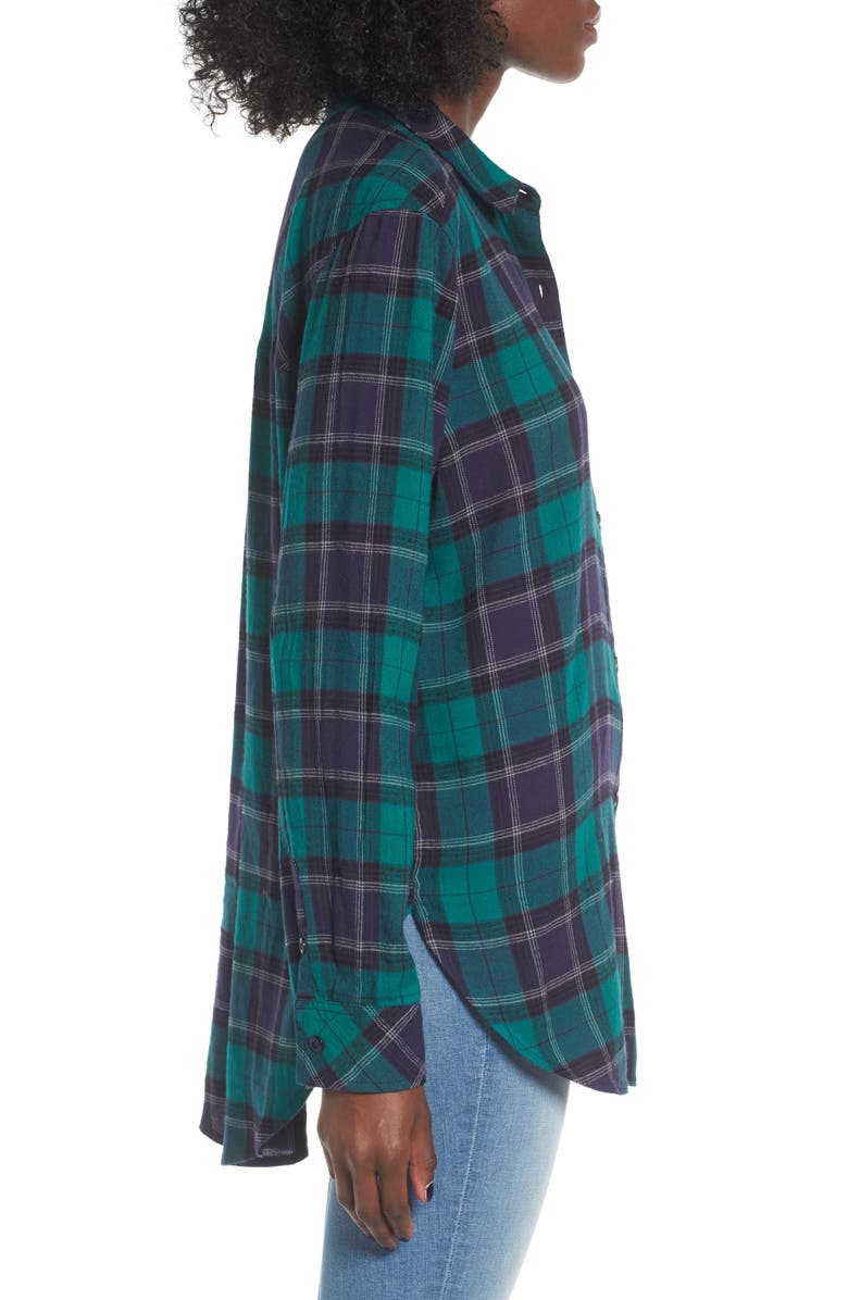 BP. Plaid Cotton Blend Shirt, Alternate, color,