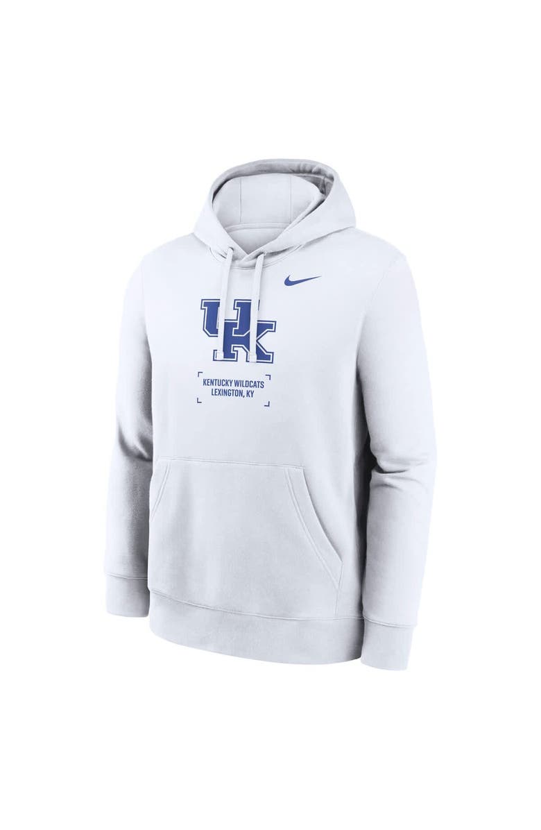Nike Men
s Nike White Kentucky Wildcats Basketball Two-Hit Club Fleece Pullover Hoodie, Alternate, color, White