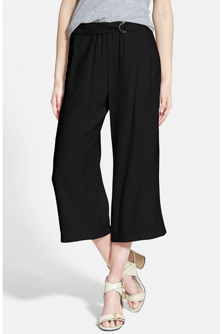 'Candice' Woven Culottes, Main, color, BLACK