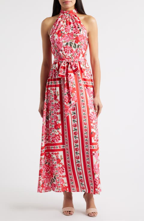 Tie Waist Sleeveless Maxi Dress
