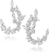 CZ by Kenneth Jay Lane Cubic Zirconia Curved Drop Earrings