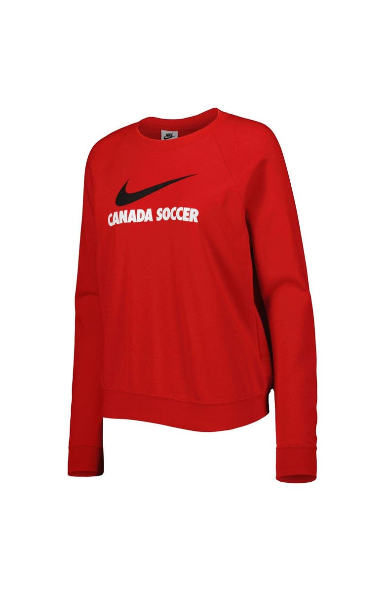 Nike Women's Nike Red Canada Soccer Lockup Varsity Tri-Blend Raglan Pullover Sweatshirt, Alternate, color, Red