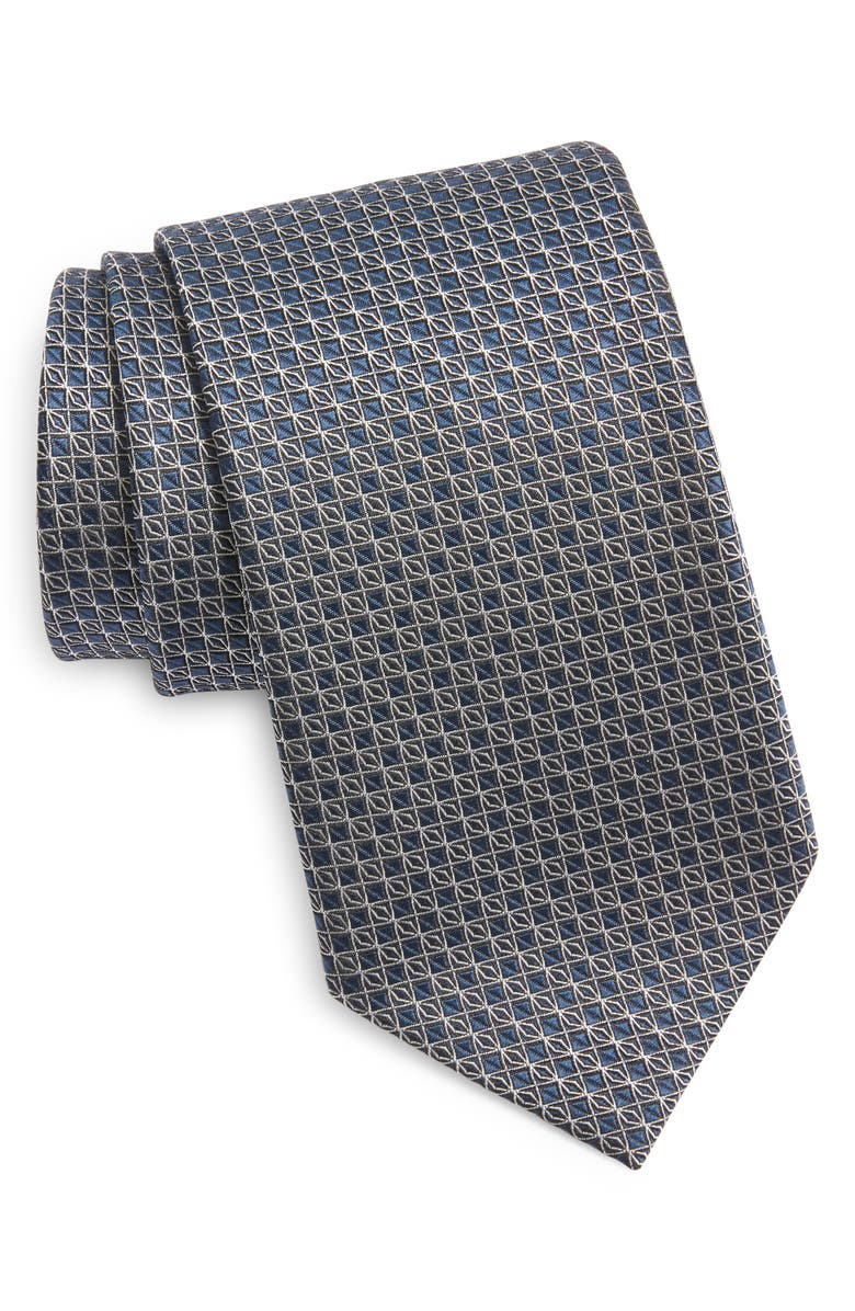 ZEGNA TIES Cento Fili Silk Jacquard Tie, Main, color, Darkblue