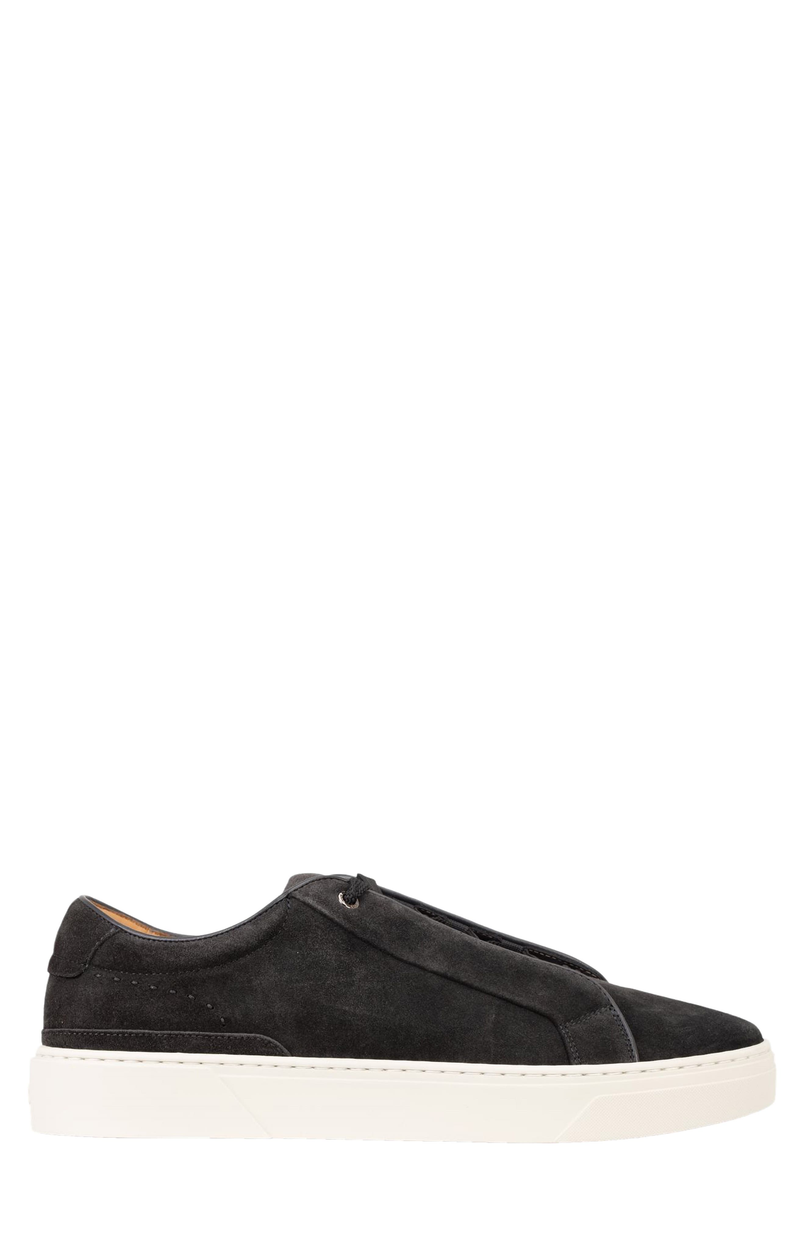 BOSS Gary Suede Sneaker, Main, color, Dark Grey