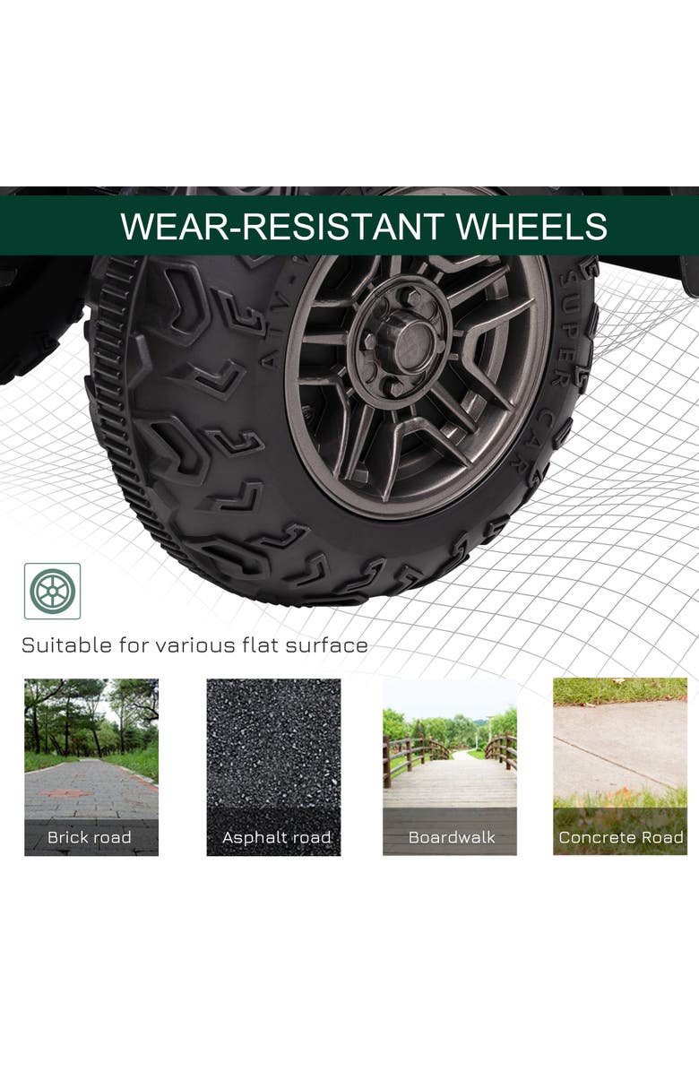 Aosom 12V Kids ATV 4 Wheeler with AUX, USB, Wear-Resistant Tread, Alternate, color, Green