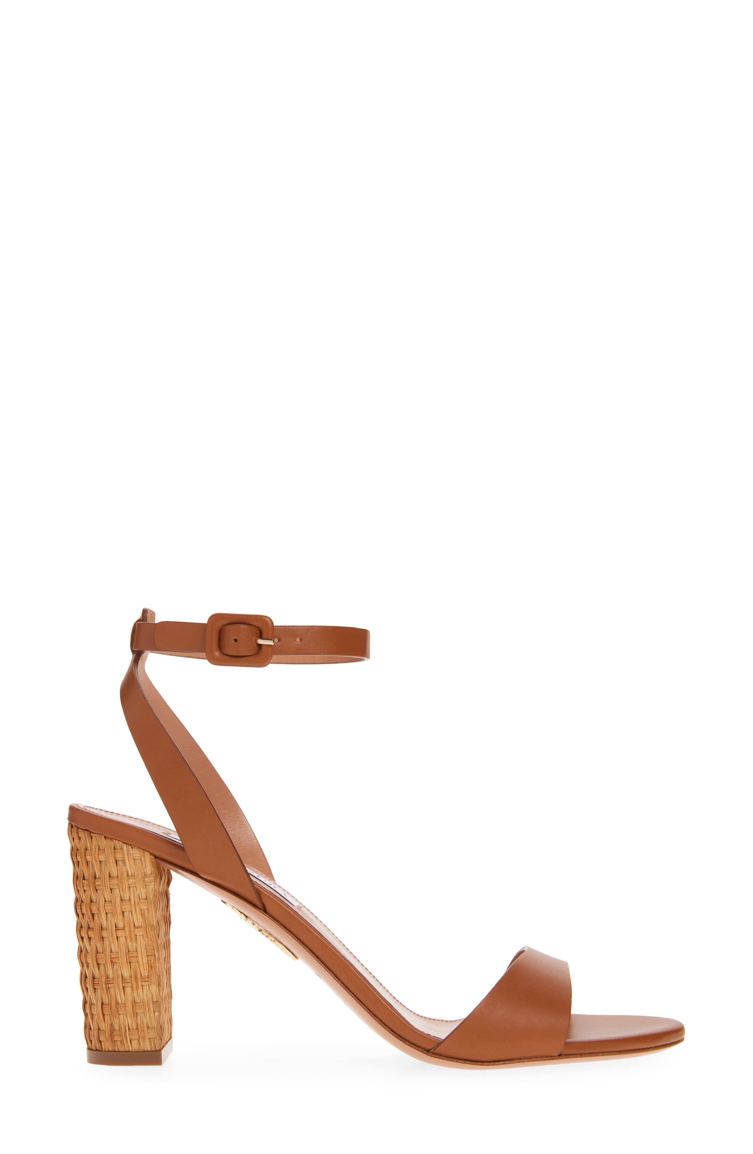 Aquazzura Sunseeker Ankle Strap Sandal, Alternate, color, Tobacco