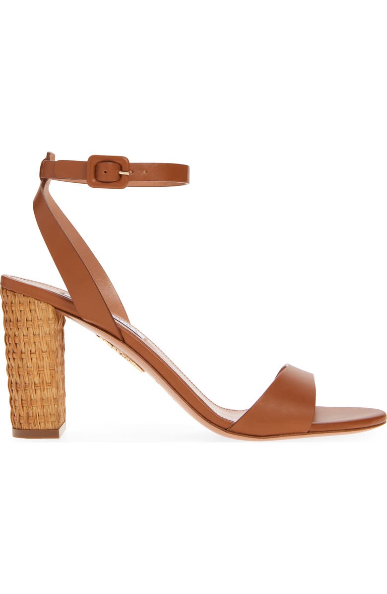 Aquazzura Sunseeker Ankle Strap Sandal, Alternate, color, Tobacco