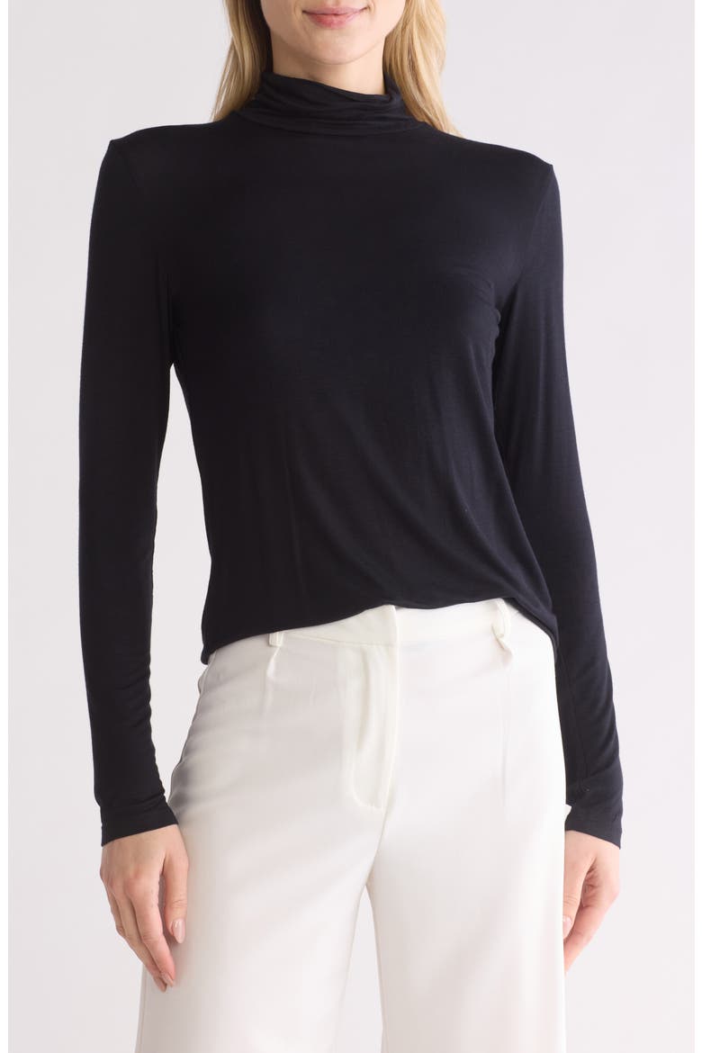 Long Sleeve Turtleneck Top, Main, color, BLACK