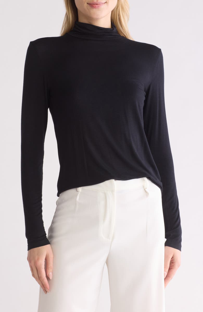 NORDSTROM RACK Long Sleeve Turtleneck Top, Main, color, Black