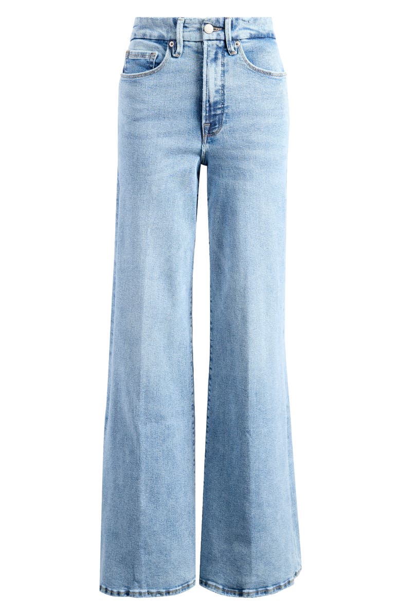 Good American Good Waist High Waist Palazzo Jeans, Alternate, color, Indigo746