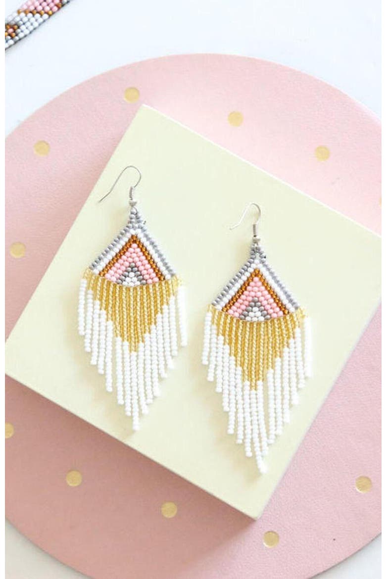 Embera Earrings, Alternate, color, Pink Multi