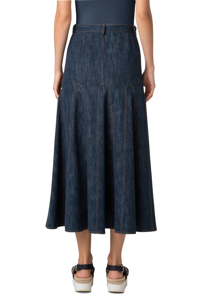 Denim Midi Skirt, Alternate, color, NAVY DENIM