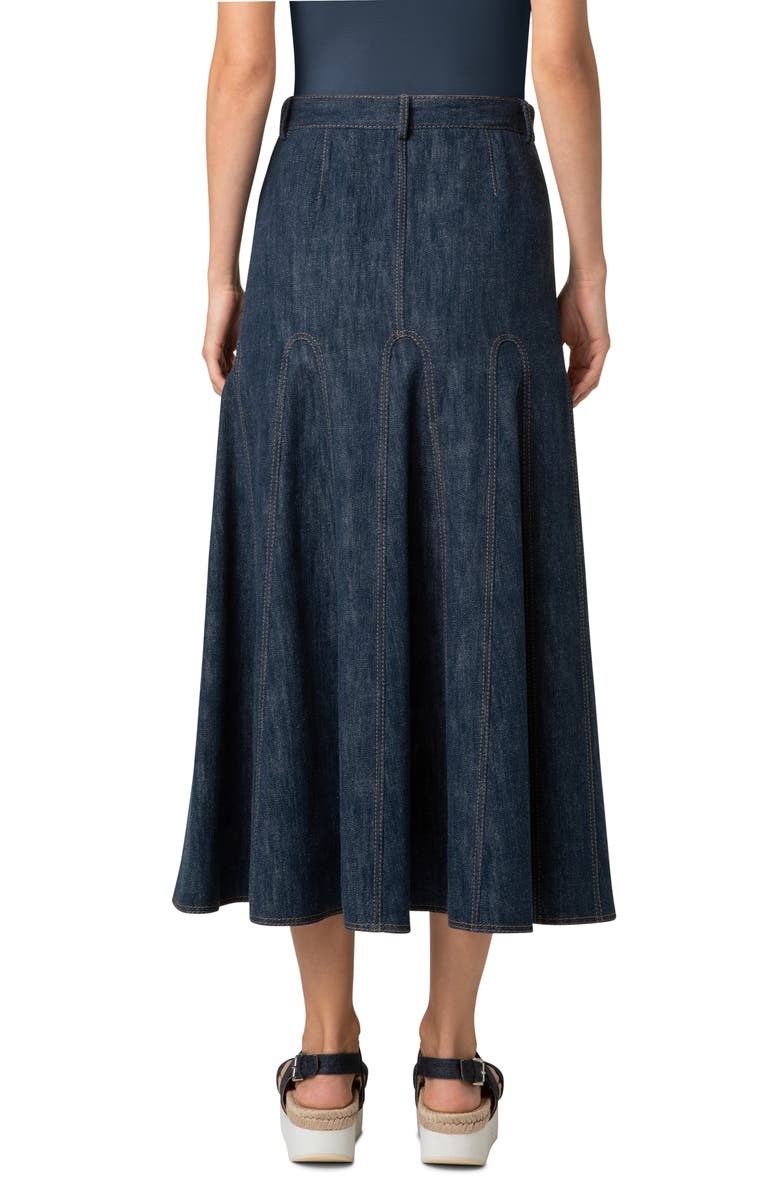 Akris punto Denim Midi Skirt, Alternate, color, Navy Denim