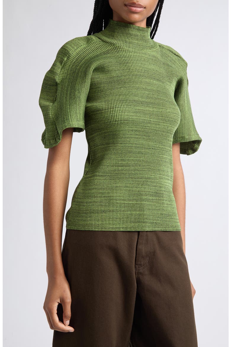 Space Dye Rib Top, Alternate, color, GREEN MELANGE