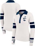 WEAR by Erin Andrews Women's WEAR by Erin Andrews White Dallas Cowboys Ribbed Henley Polo Sweater