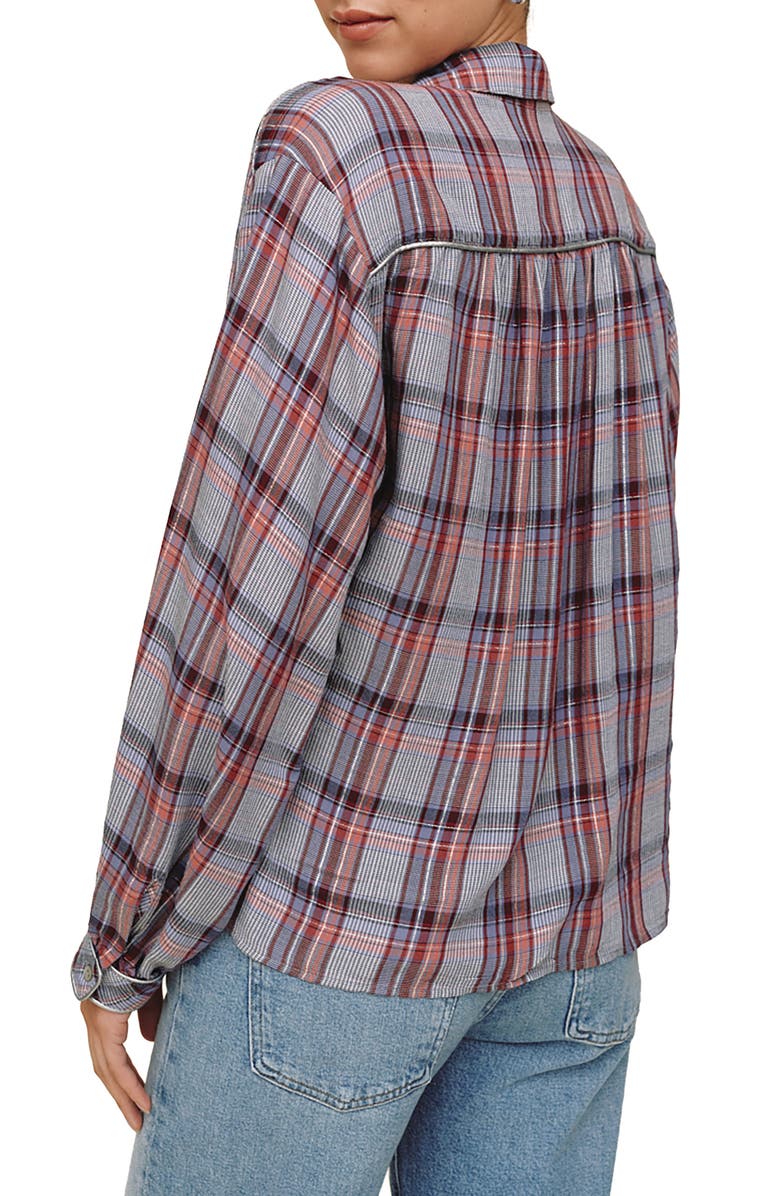 Bella Dahl Woven Plaid Skirt, Alternate, color, Silver Shimmer Plaid