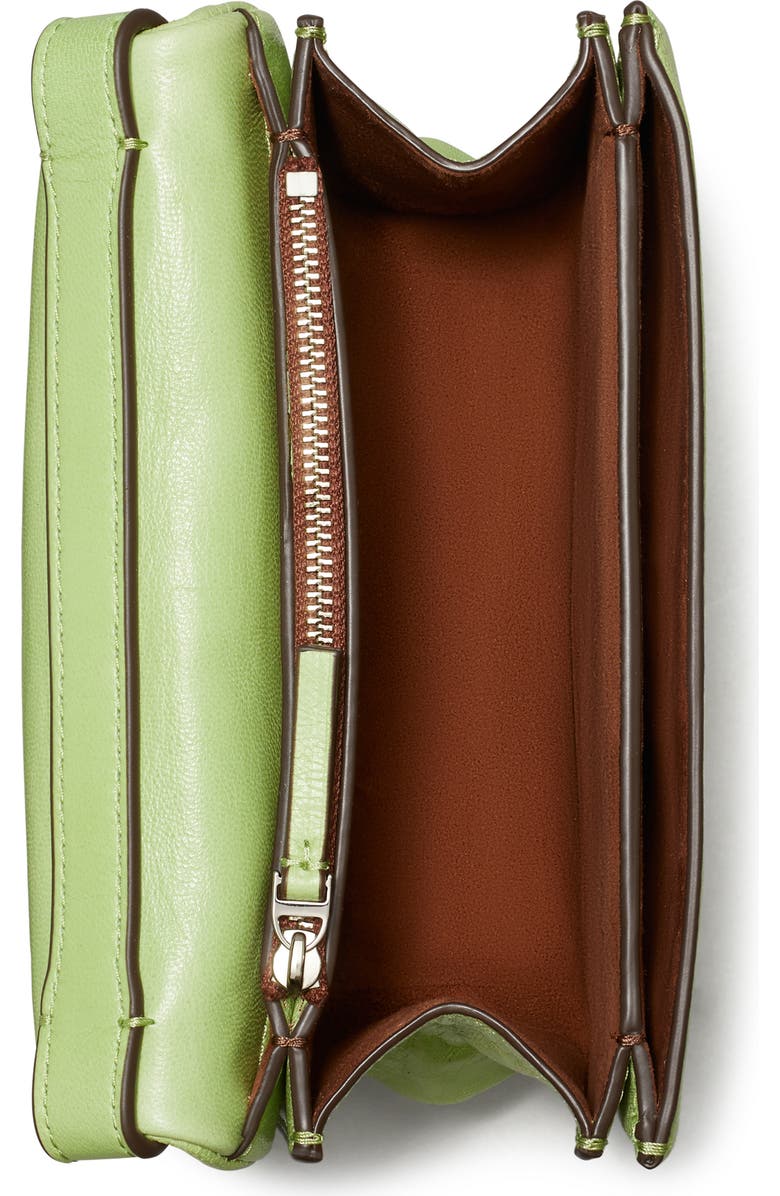 Tory Burch Kira Soft Leather Shoulder Bag, Alternate, color, Celery Juice